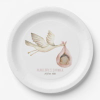 Cigogne livraison spéciale Rose Fille Baby Shower