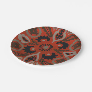 Assiettes En Carton Cinabre Suzani II