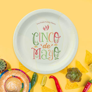 Assiettes En Carton Cinco de Mayo Fiesta coloré
