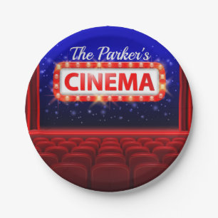 Assiettes En Carton Cinéma Personnalisé Cinéma Salle Familiale