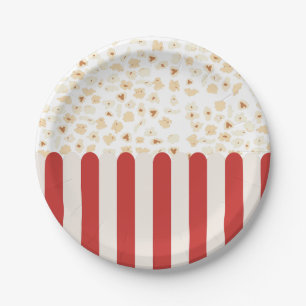 Assiettes En Carton Cinéma Popcorn Retro