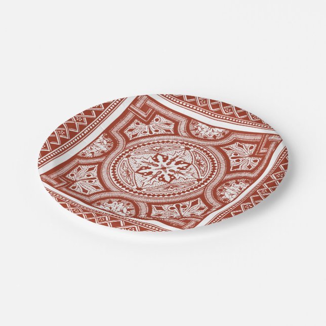 Assiettes En Carton Cinnabar Woodblock IV (Angle)