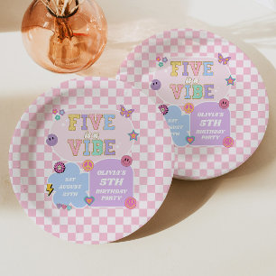 Assiettes En Carton Cinq Est Une Vibes Préparatoire Patch Fête D'anniv