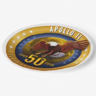 Assiettes En Carton Cinquantième anniversaire Eagle d'or d'Apollo 11