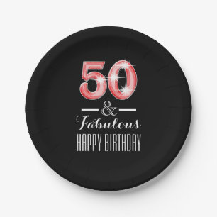 Assiettes En Carton Ciquantième cinquantième hommes d'anniversaire