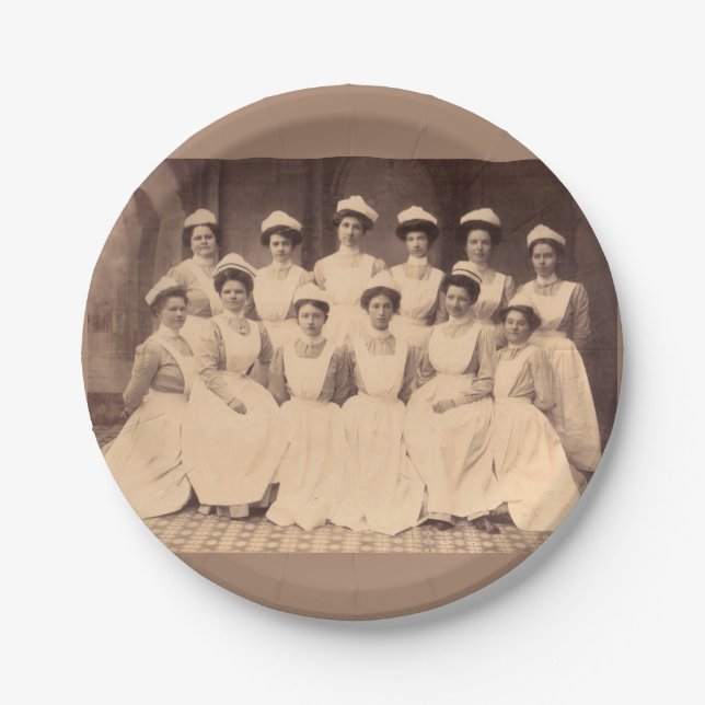 Assiettes En Carton circa les diplômés 1914 d'école d'infirmières (Devant)