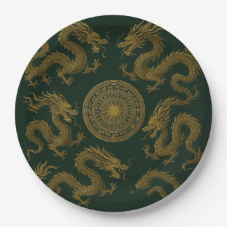 Assiettes En Carton Circle of Dragons Plate