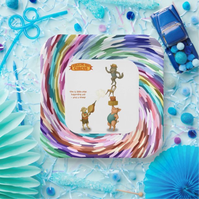 Assiettes En Carton Circus pig, wolf & sheep (Fête)