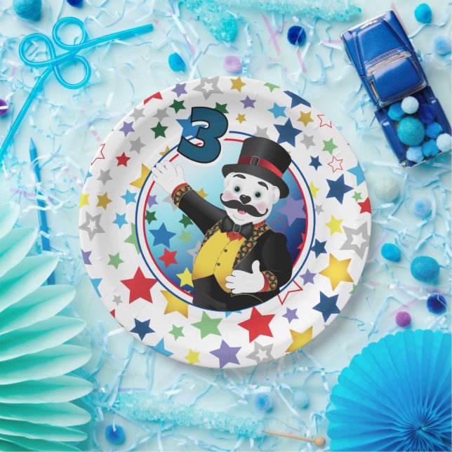 Assiettes En Carton Circus Polar Bear Ringmaster Birthday (Fête)