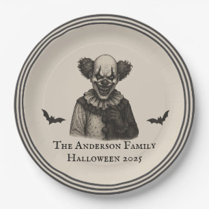 Assiettes En Carton Cirque vintage Thème du Carnaval hanté Halloween