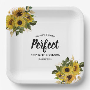 Assiettes En Carton Citation biblique de tournesol moderne