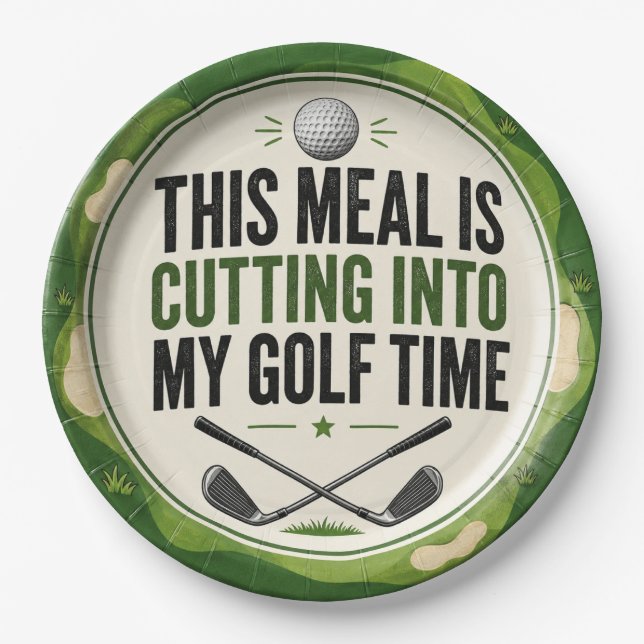 Assiettes En Carton Citation de golf amusante pour les accros du golf  (Devant)