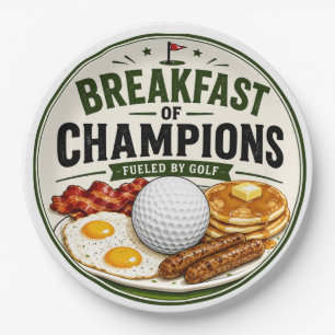 Assiettes En Carton Citation de golf pour petit-déjeuner de golf