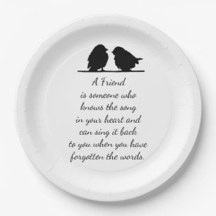Assiettes En Carton Citation de l'ami Chanson dans votre coeur et les