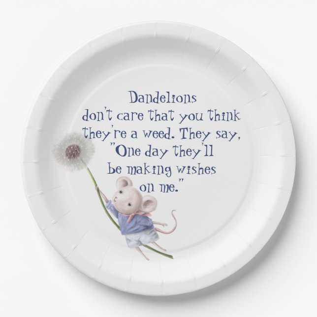 Assiettes En Carton Citation Inspirante de mignonne petite souris Dand (Devant)