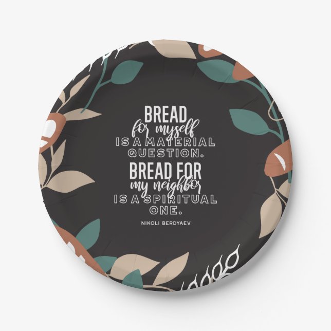 Assiettes En Carton Citations de pain de Nikoli Berdyaev (Devant)