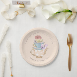 Assiettes En Carton Citations de thé Fête des mères Décorations de tab