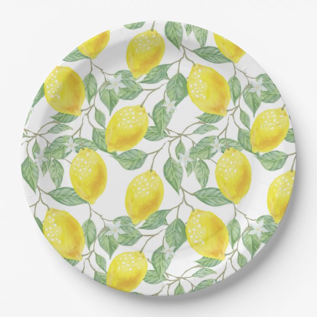 Assiettes En Carton Citron (Devant)