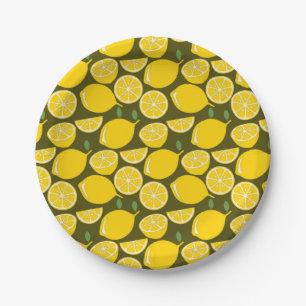 Assiettes En Carton Citron Jaune Moderne Amusant mignon