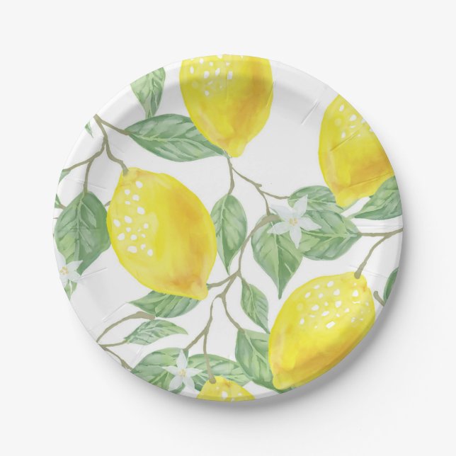 Assiettes En Carton Citrons sur la vigne (Devant)