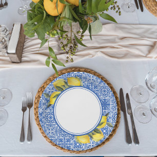 Assiettes En Carton Citrons & Wedding shower de carrelage bleu méditer