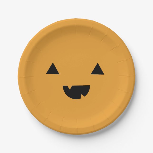 Assiettes En Carton Citrouille (Devant)