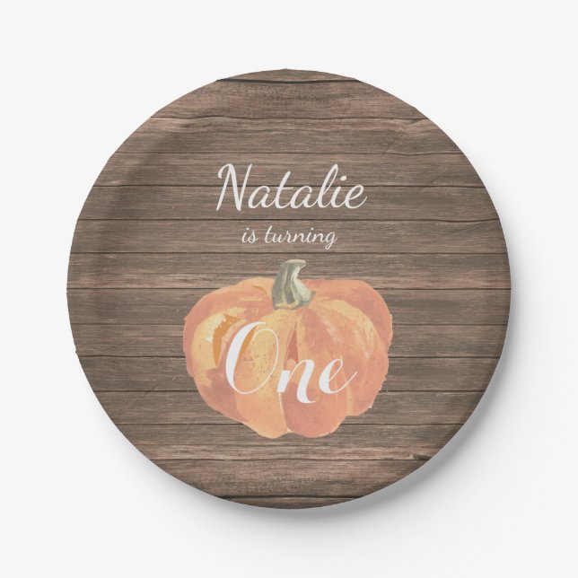 Assiettes En Carton Citrouille Automne Premier Anniversaire Plaques pa (Devant)