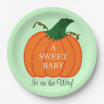 Citrouille baby shower vert orange