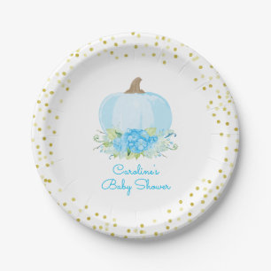 Assiettes En Carton Citrouille bébé garçon douche aquarelle Floral