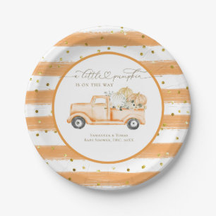 Assiettes En Carton Citrouille Camion Baby shower d'automne moderne