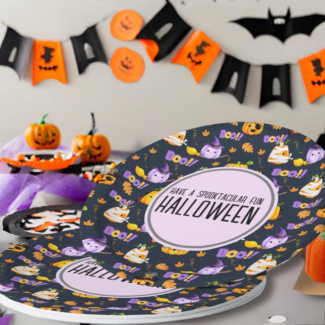 Assiettes En Carton Citrouille costume Halloween sympa (Créateur téléchargé)