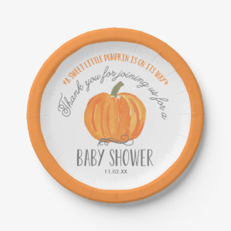 Assiettes En Carton Citrouille d'automne | Plaque de papier Baby showe