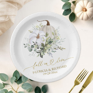 Assiettes En Carton Citrouille de la verdure automne dans l'amour
