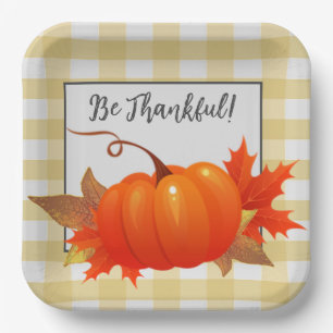 Assiettes En Carton Citrouille de Thanksgiving Buffalo Jaune