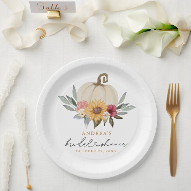 Assiettes En Carton Citrouille de verdure automne Fête des mariées tou (Mariage)