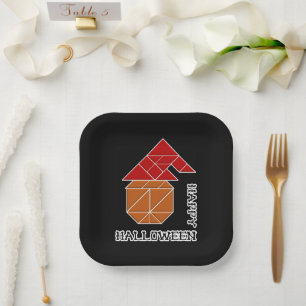 Assiettes En Carton Citrouille d'Halloween et Casquette de Witch