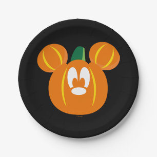 Assiettes En Carton Citrouille d'Halloween Mickey Mouse