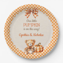 Citrouille en Teddy Bear à carreaux d'automne