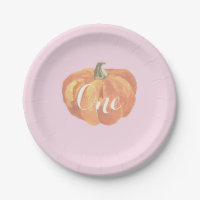 Citrouille Fall First Birthday Party Plaques papie
