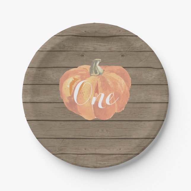 Assiettes En Carton Citrouille Fall First Birthday Party Plaques papie (Devant)