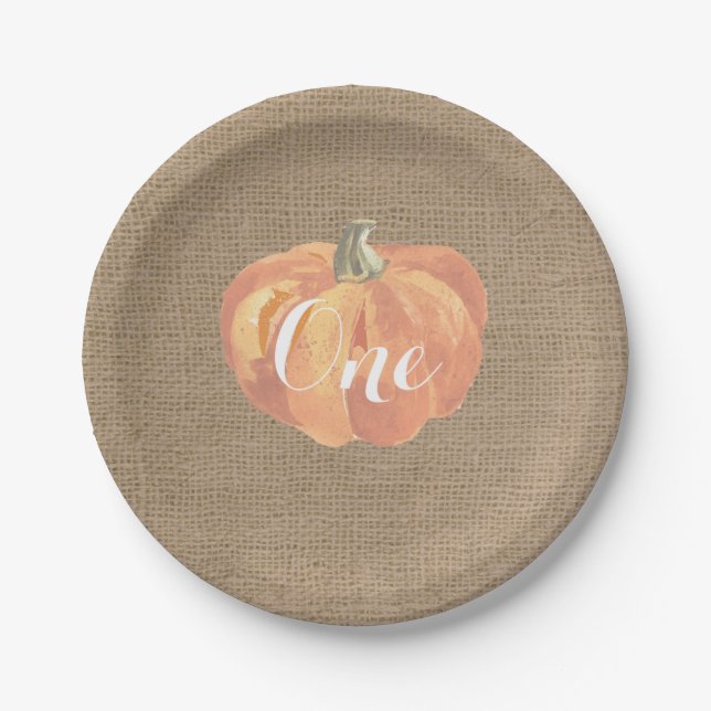 Assiettes En Carton Citrouille Fall First Birthday Party Plaques papie (Devant)