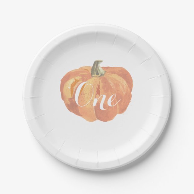 Assiettes En Carton Citrouille Fall First Birthday Party Plaques papie (Devant)