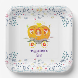 Assiettes En Carton Citrouille Princesse Carriage Fleurs sauvages Anni