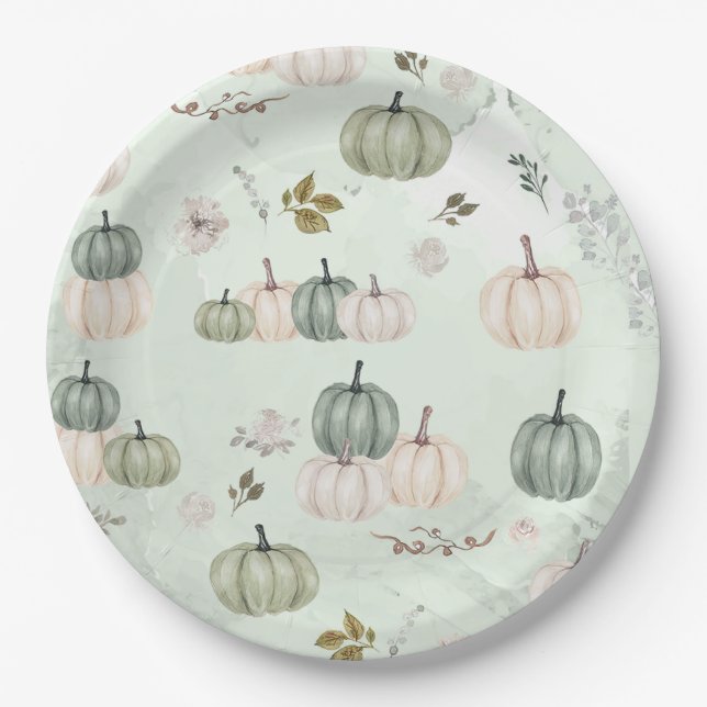 Assiettes En Carton Citrouille Russe Automne Sage Plaques de papier d' (Devant)