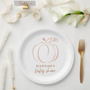 Assiettes En Carton Citrouille Terracotta Boho brûlé Baby shower orang