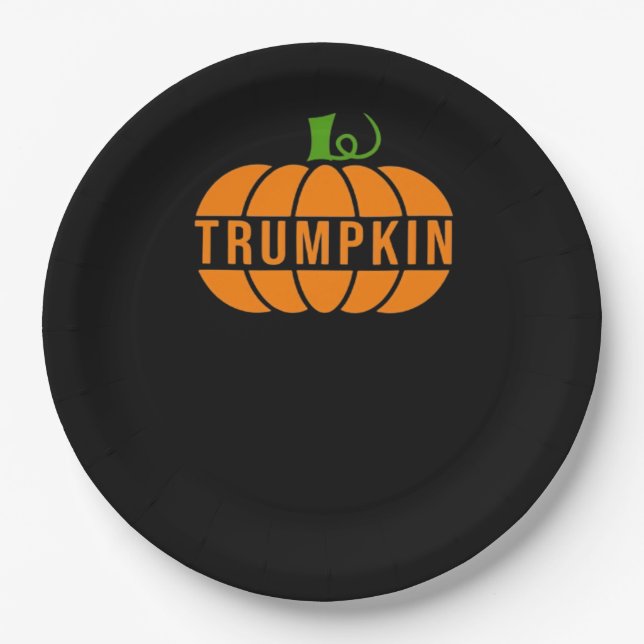 Assiettes En Carton Citrouille Trumpkin (Devant)