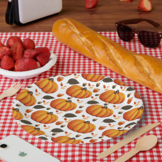 Assiettes En Carton Citrouilles d'automne