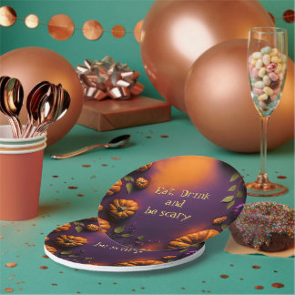 Assiettes En Carton Citrouilles d'Halloween