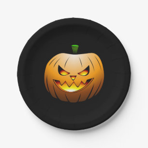 Assiettes En Carton Citrouilles d'Halloween