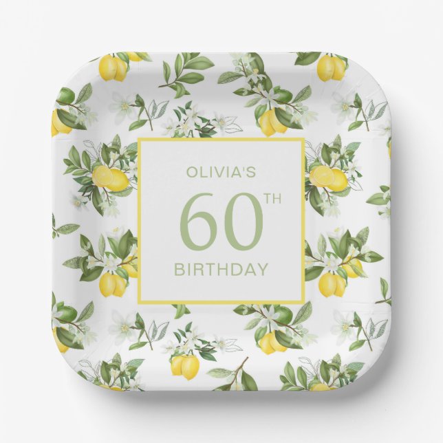 Assiettes En Carton Citrus citron 60e anniversaire (Recto)